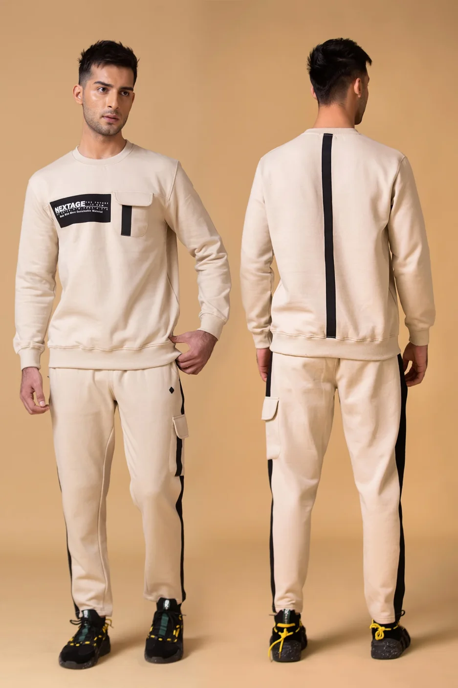 Sand Cargo Fleece Winter Tracksuit